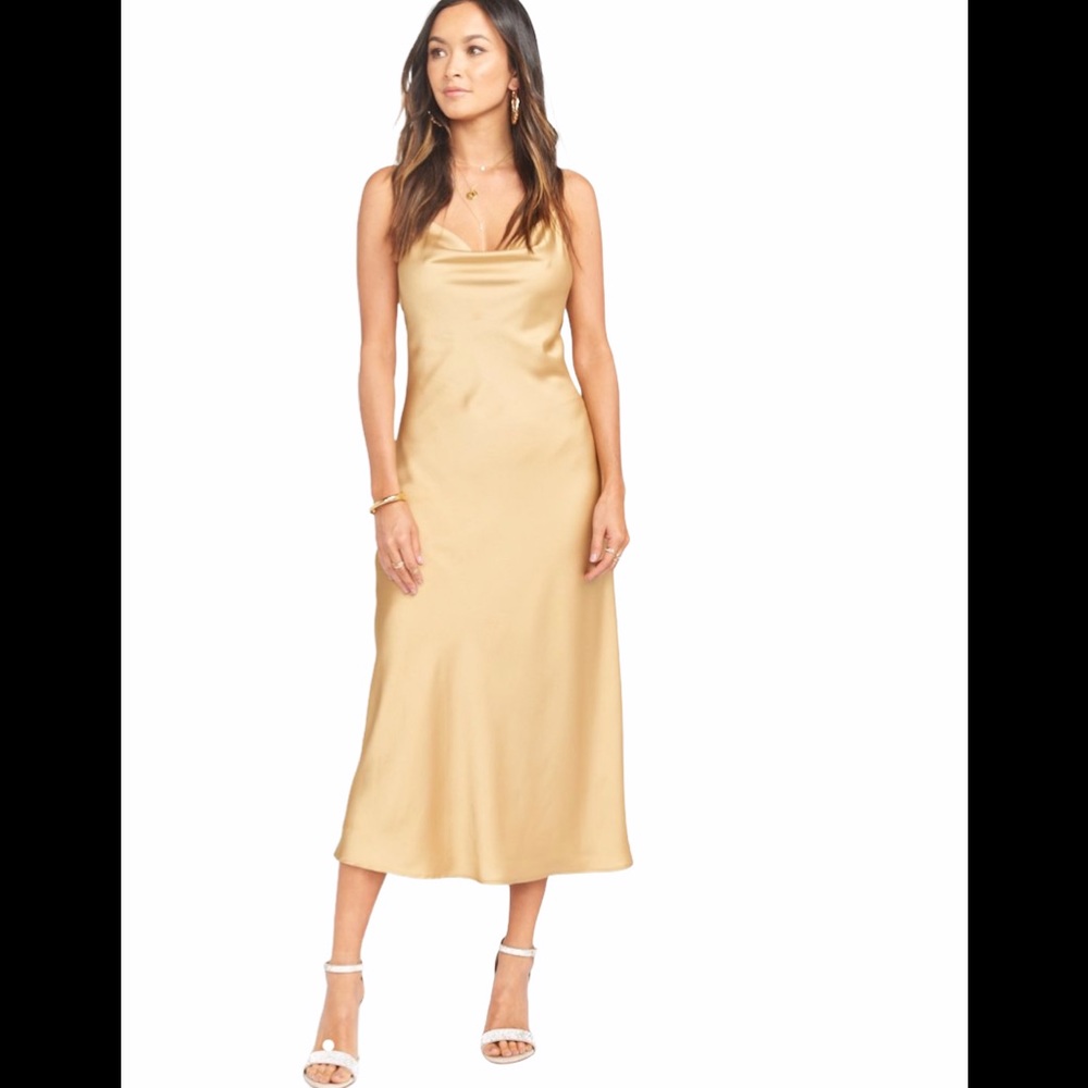 NWOT Show Me Your Mumu Verona Cowl Satin Dress